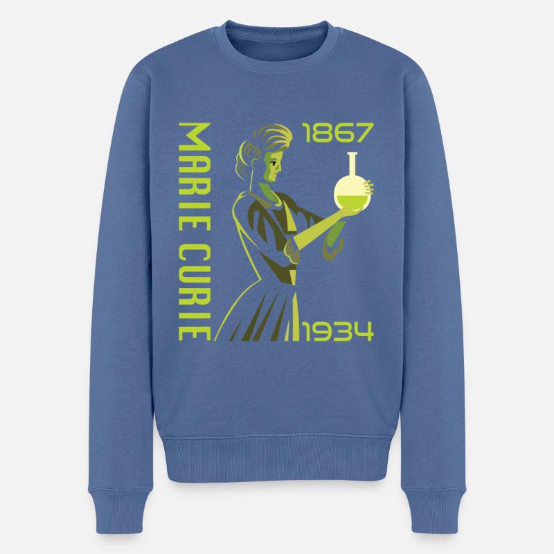 Marie Curie Special - Männer Premium Bio Pullover - Taubenblau