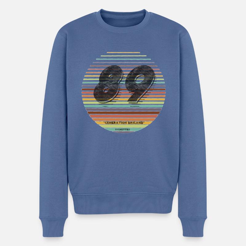 Génération vignette 1989 - Pull Premium bio Homme - bleu pigeon