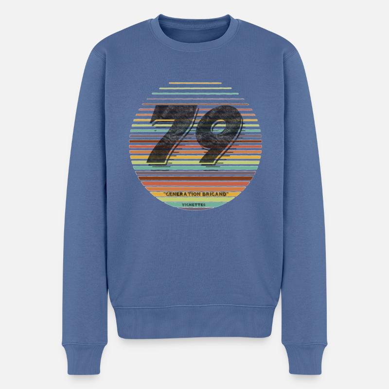 Génération vignette 1979 - Pull Premium bio Homme - bleu pigeon