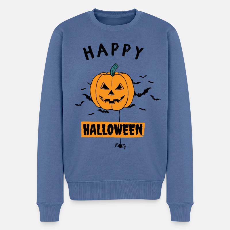 Joyeux Halloween 4 - Pull Premium bio Homme - bleu pigeon