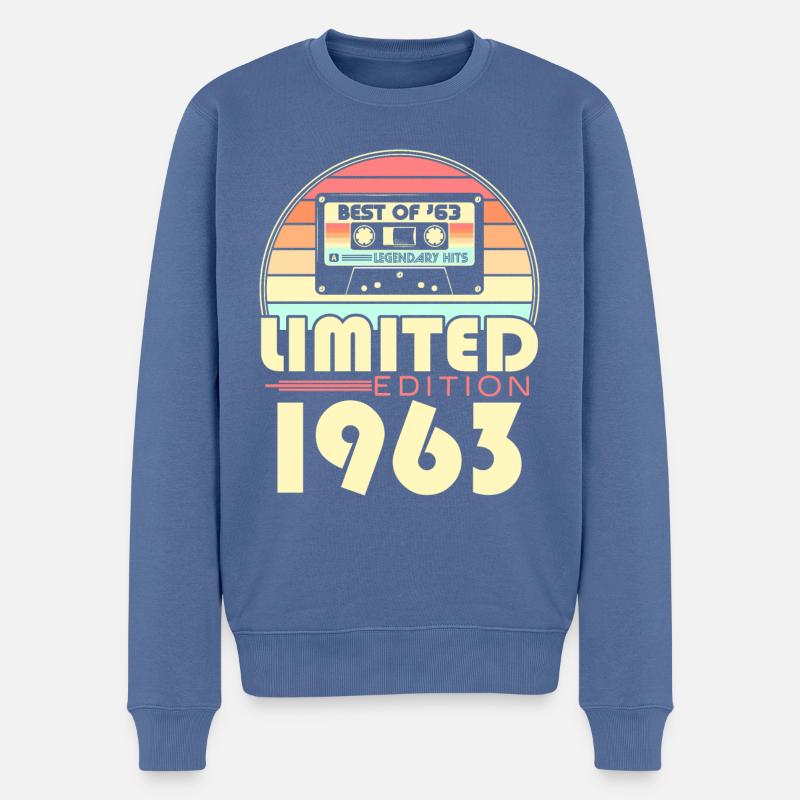 1963 Jahrgang Geburtstag Vintage Retro Geschenk - Männer Premium Bio Pullover - Taubenblau