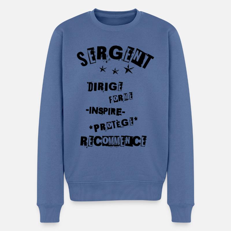 Sergeant: Inspiriere und beschütze! N - Männer Premium Bio Pullover - Taubenblau