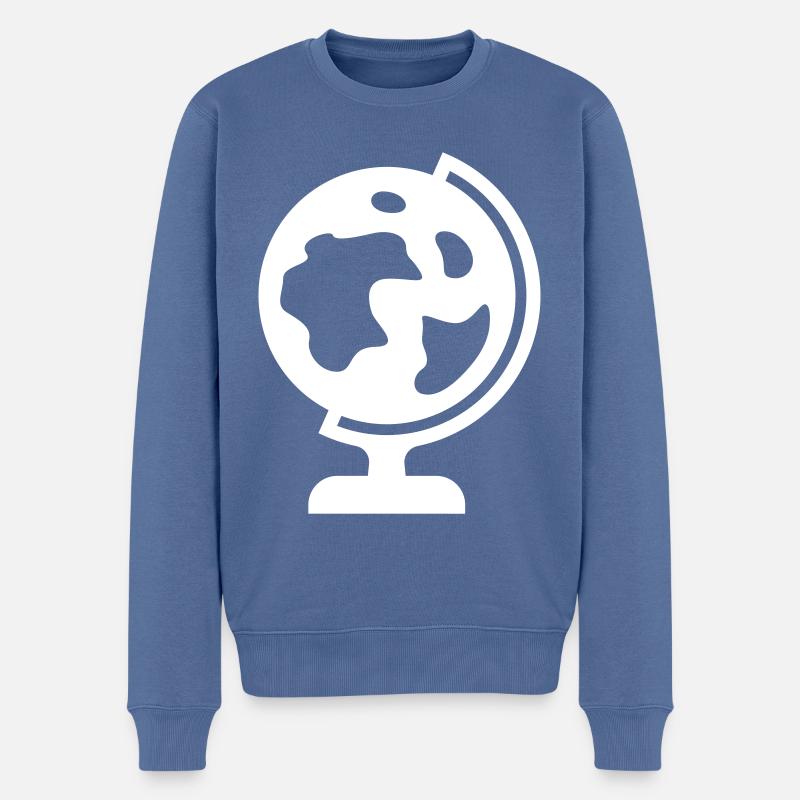 Icône de globe - Pull Premium bio Homme - bleu pigeon
