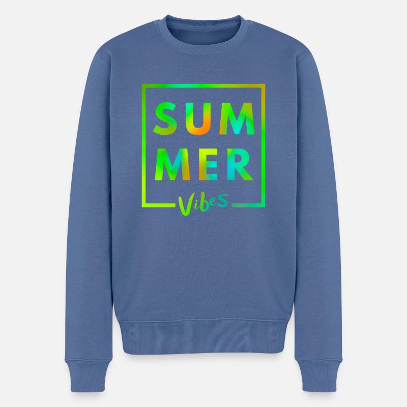 Summer Vibes - Männer Premium Bio Pullover - Taubenblau