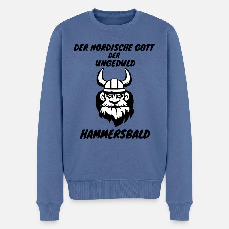 Nordischer Gott der Ungeduld - Männer Premium Bio Pullover - Taubenblau