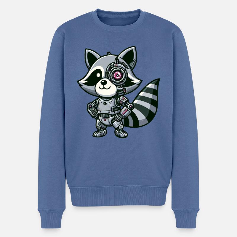 Robot raton laveur cool - Pull Premium bio Homme - bleu pigeon