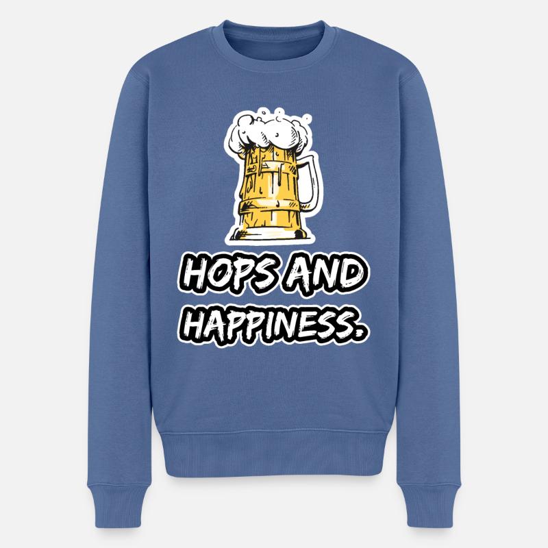Bier Tshirt - Männer Premium Bio Pullover - Taubenblau