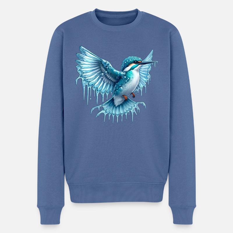 Eisvogel Eis - Männer Premium Bio Pullover - Taubenblau