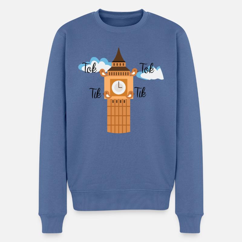 Turm - Männer Premium Bio Pullover - Taubenblau