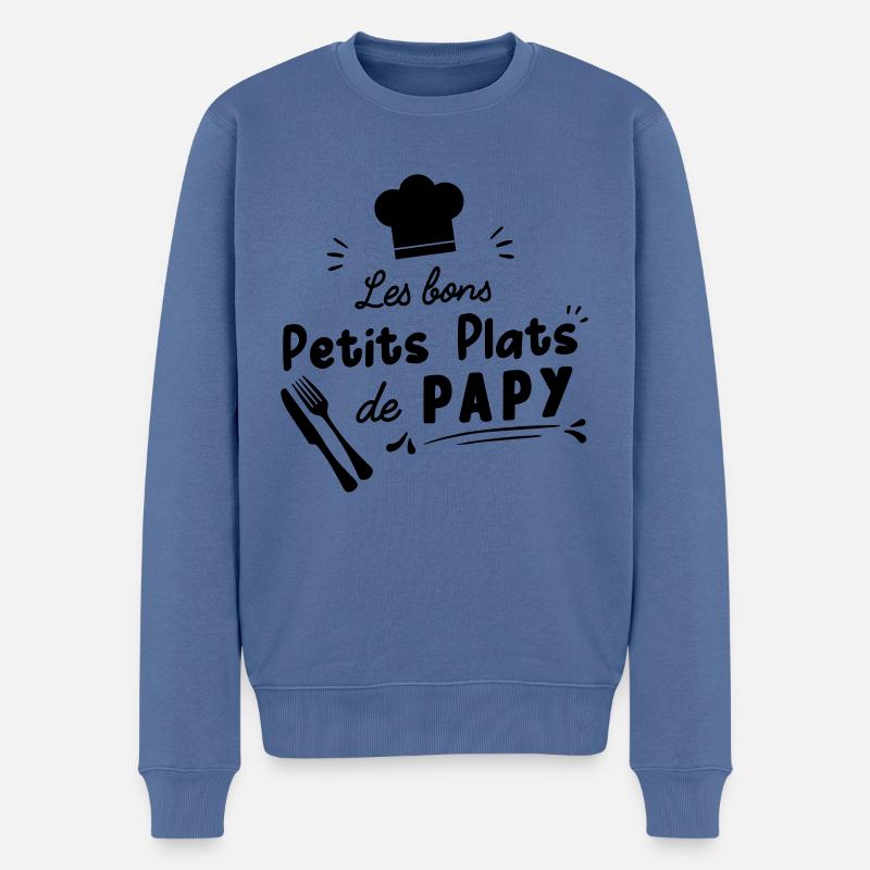 bon petit plat de papy - Pull Premium bio Homme - bleu pigeon