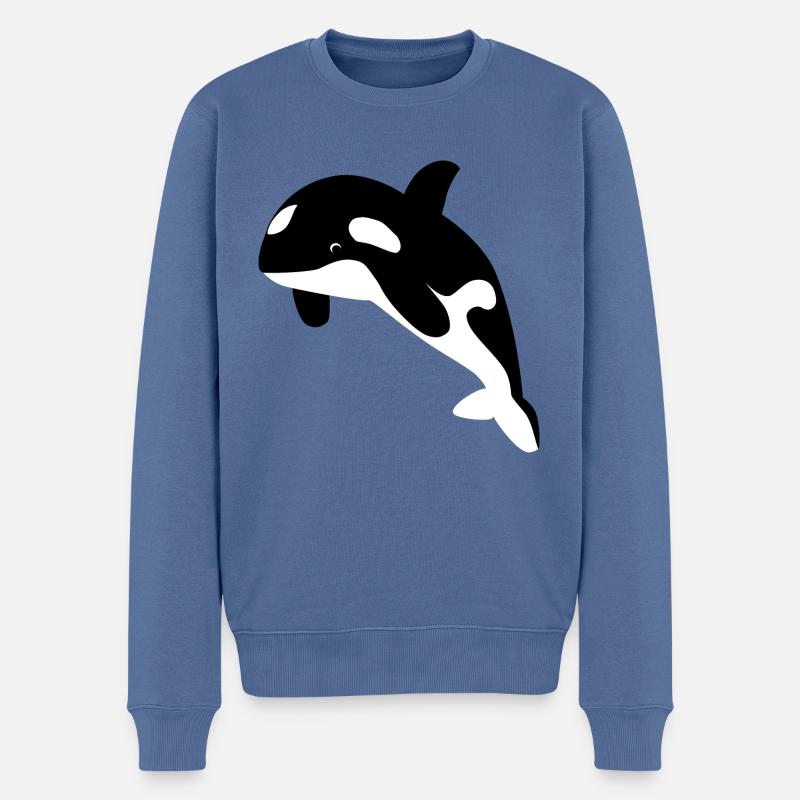 Orca / Killer Wal - Männer Premium Bio Pullover - Taubenblau
