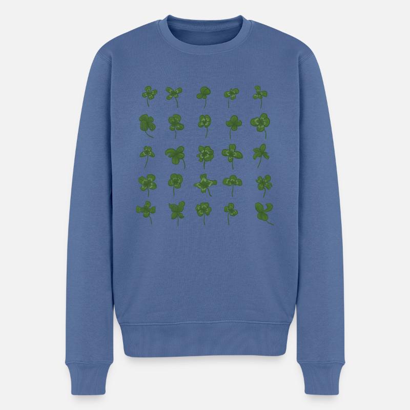 Lucky - Männer Premium Bio Pullover - Taubenblau