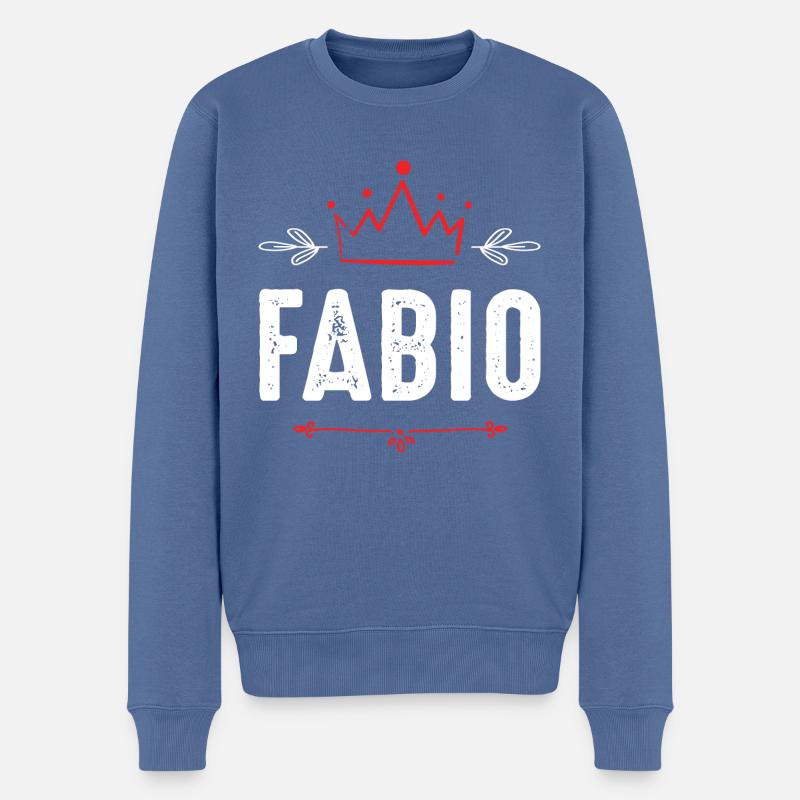 Fabio - Männer Premium Bio Pullover - Taubenblau