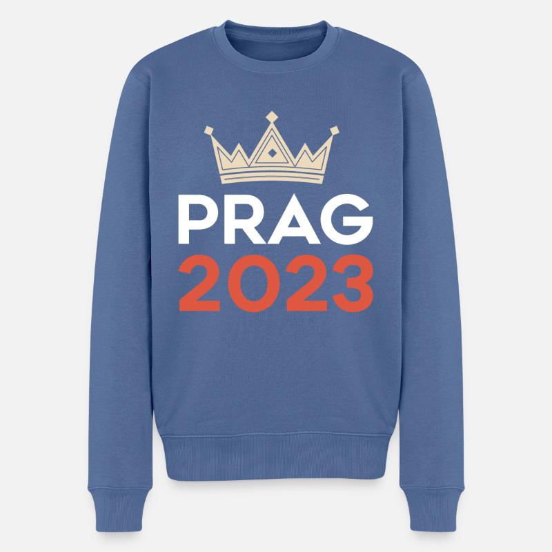 Prag 2023 - Männer Premium Bio Pullover - Taubenblau