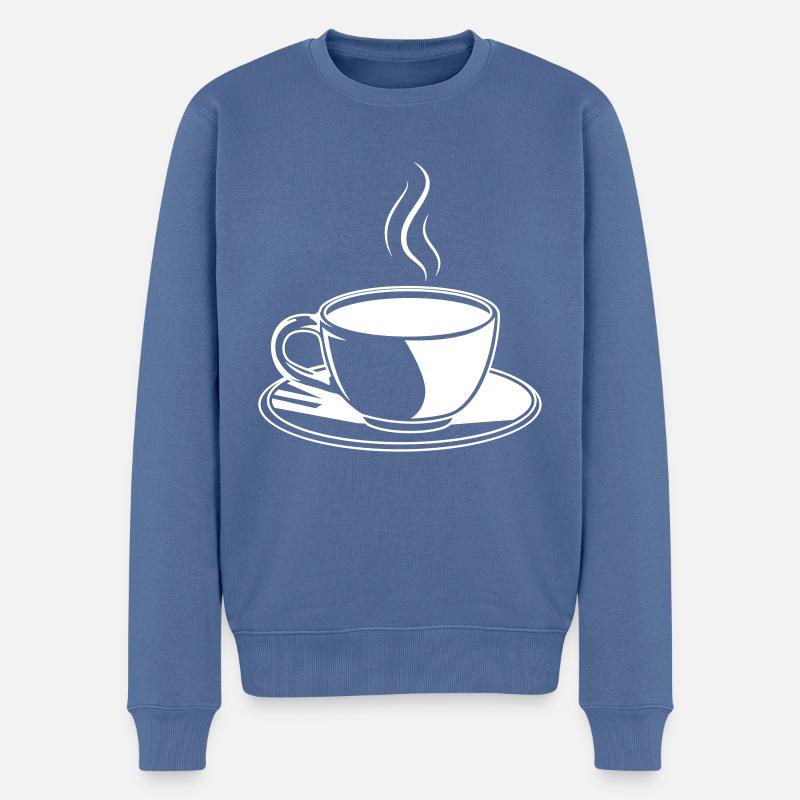 kaffee tasse symbol Cappuccino - Männer Premium Bio Pullover - Taubenblau