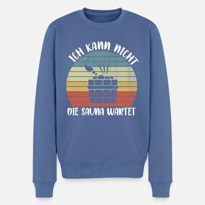 Sauna Ich kann nicht - Männer Premium Bio Pullover - Taubenblau