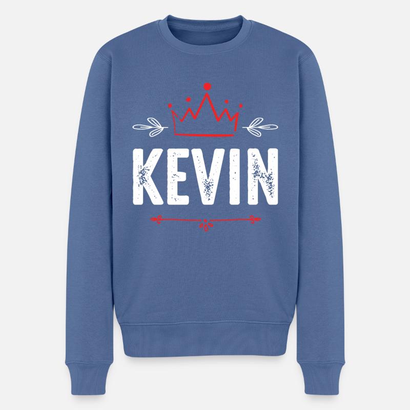 Kevin - Männer Premium Bio Pullover - Taubenblau