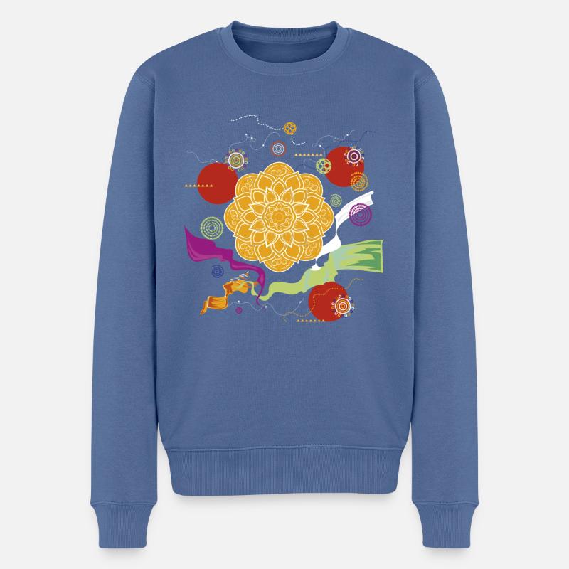 Energie et joie de vivre - Pull Premium bio Homme - bleu pigeon