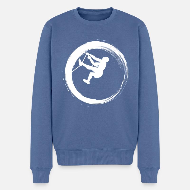 Sporty Hobby Leidenschaft Klettern - Männer Premium Bio Pullover - Taubenblau