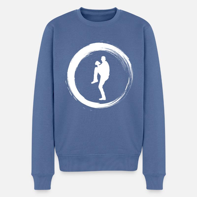 Sporty Hobby Leidenschaft Baseball - Männer Premium Bio Pullover - Taubenblau