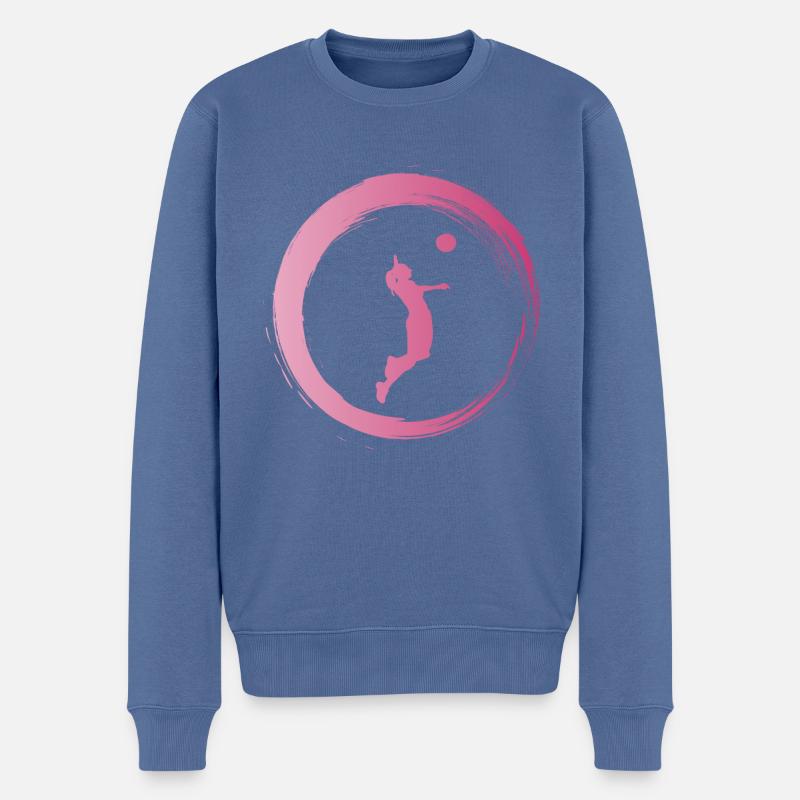 Sporty Hobby Leidenschaft Volleyball - Männer Premium Bio Pullover - Taubenblau