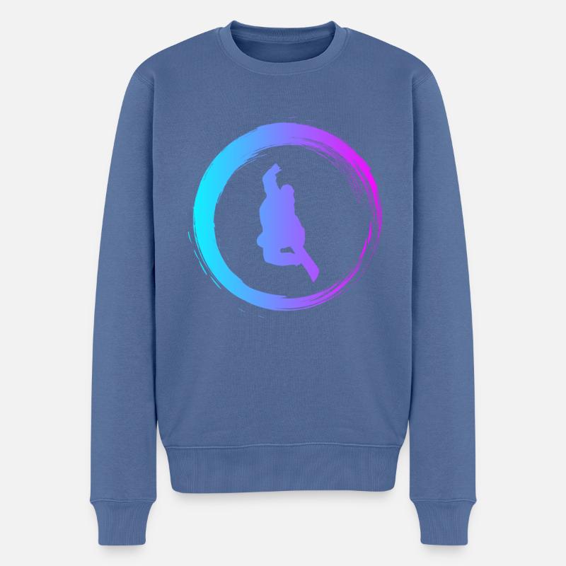 Sporty Hobby Leidenschaft Snowboard - Männer Premium Bio Pullover - Taubenblau