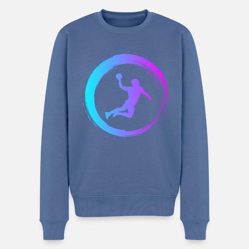 Sporty Hobby Leidenschaft Handball - Männer Premium Bio Pullover - Taubenblau
