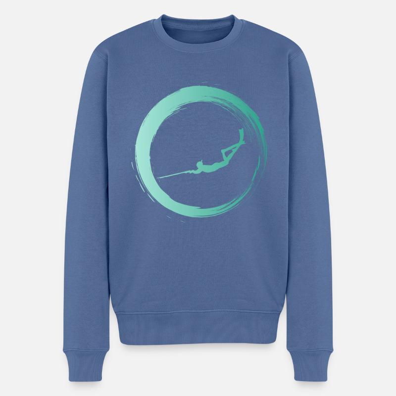 Sporty Hobby Leidenschaft Speerfischen - Männer Premium Bio Pullover - Taubenblau
