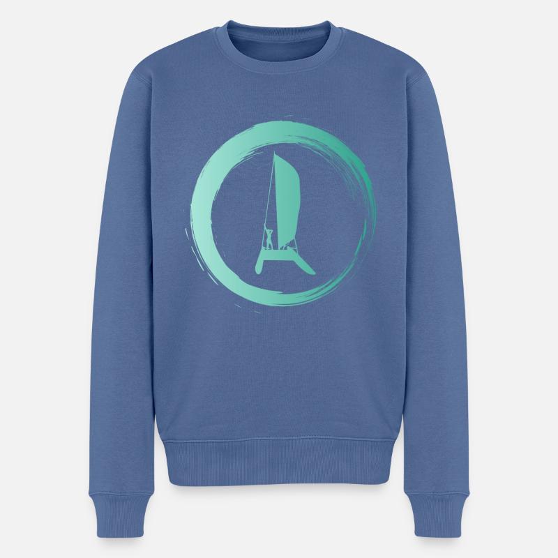 Sporty Hobby Leidenschaft Katamaran - Männer Premium Bio Pullover - Taubenblau