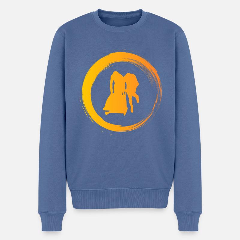 Sporty Hobby Leidenschaft Rodeln - Männer Premium Bio Pullover - Taubenblau