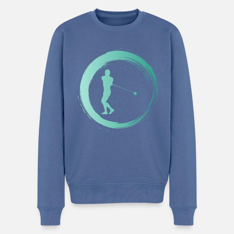 Sporty Hobby Leidenschaft Hammerwurf - Männer Premium Bio Pullover - Taubenblau
