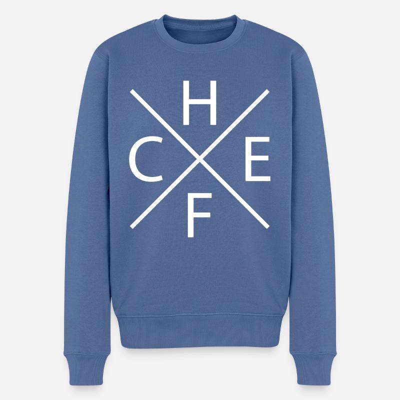 Chef - Männer Premium Bio Pullover - Taubenblau