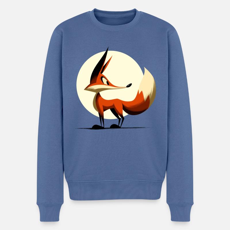 Frecher Fuchs - Männer Premium Bio Pullover - Taubenblau