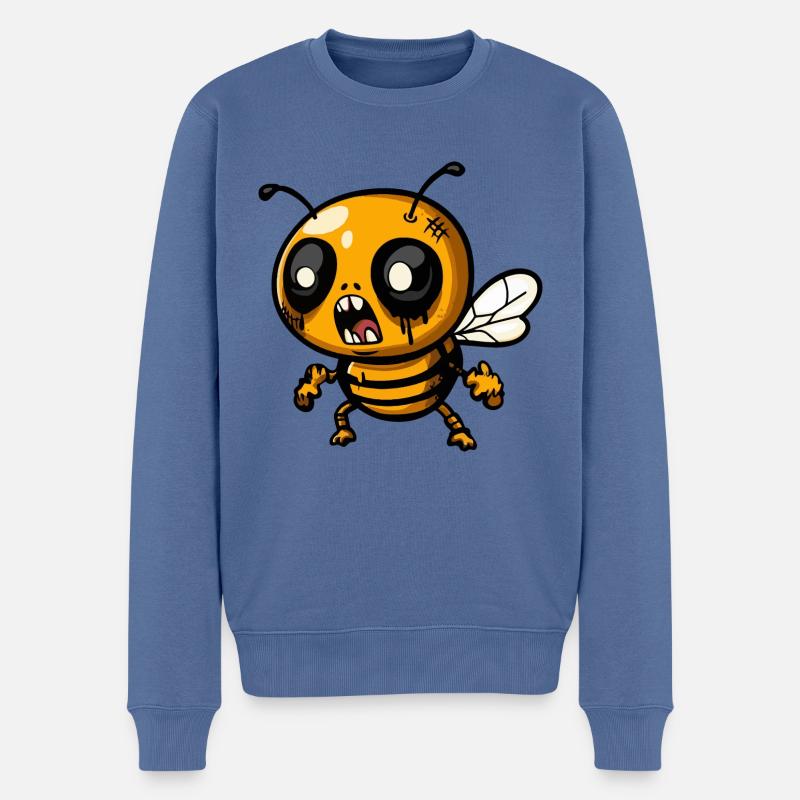 Biene Halloween Zombie - Männer Premium Bio Pullover - Taubenblau