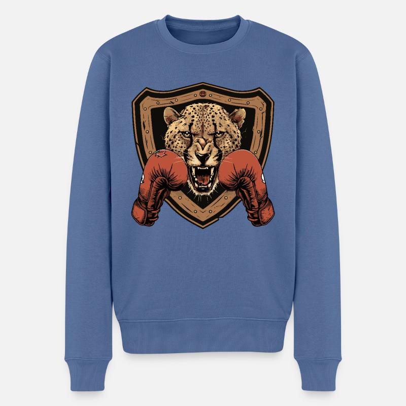 Gepard Boxer MMA - Männer Premium Bio Pullover - Taubenblau
