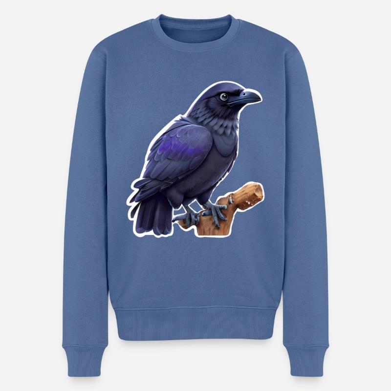 Krähe - Männer Premium Bio Pullover - Taubenblau