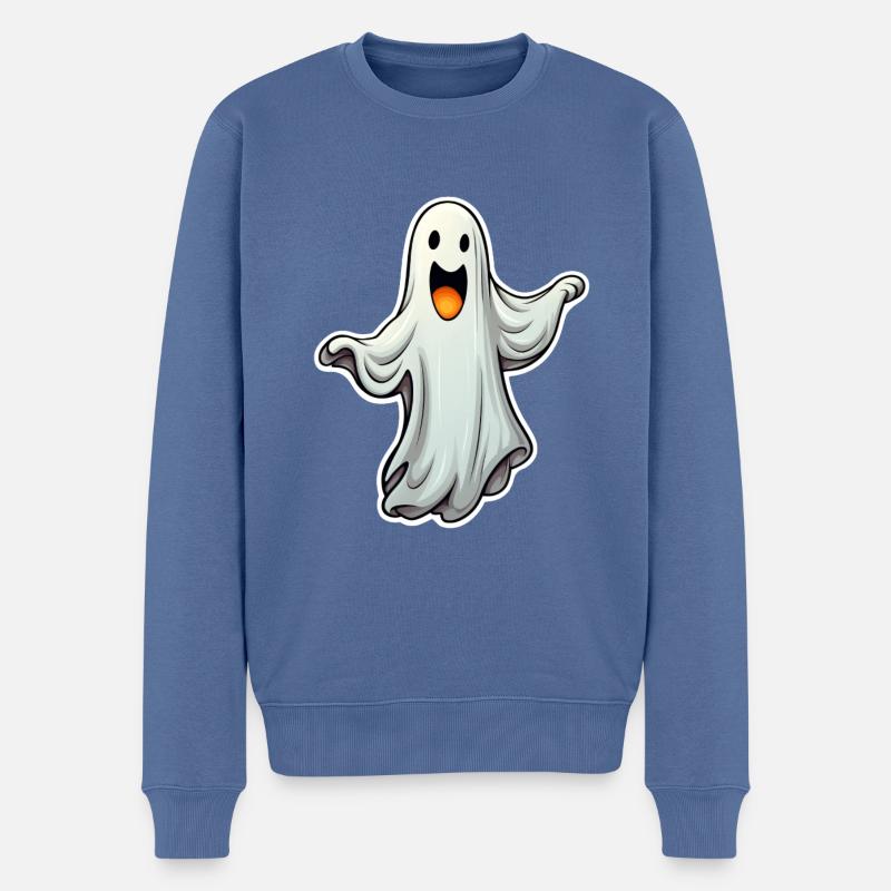 Halloweengeist - Männer Premium Bio Pullover - Taubenblau