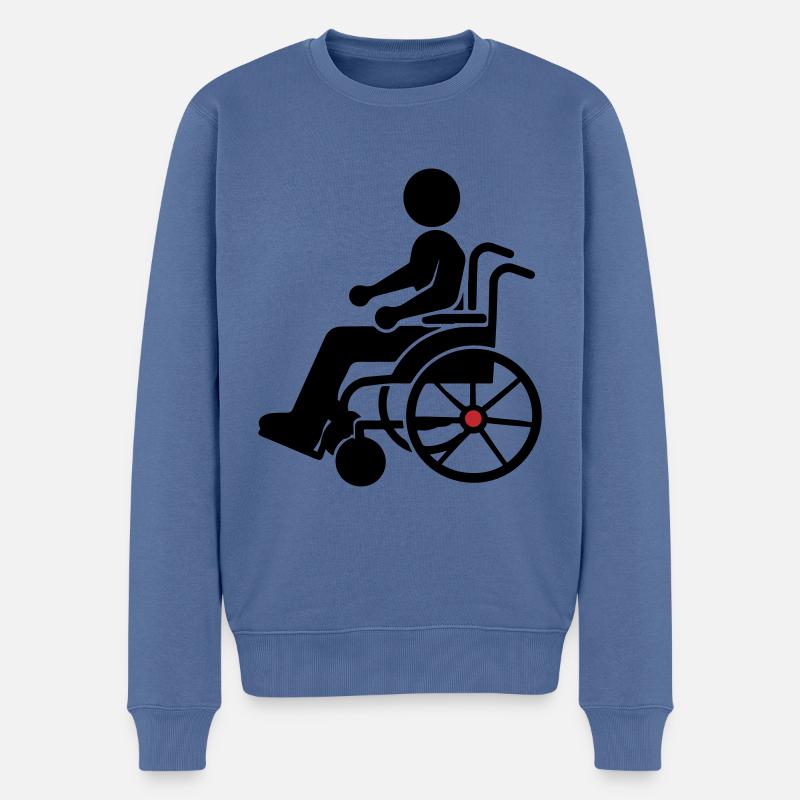 Rollstuhl Eingeschränkt - Männer Premium Bio Pullover - Taubenblau