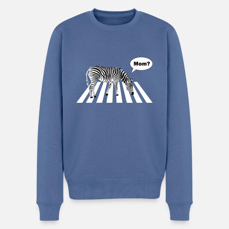 Zebra Mama Mom - Männer Premium Bio Pullover - Taubenblau