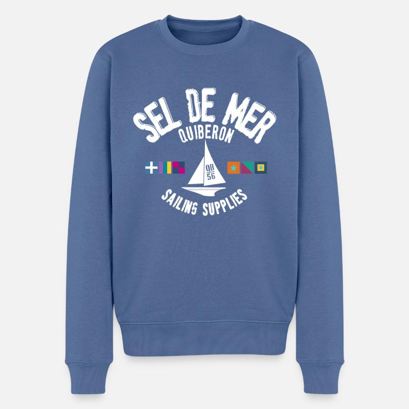 Sel de mer Quiberon - Pull Premium bio Homme - bleu pigeon