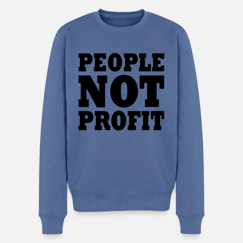 People not profit - Männer Premium Bio Pullover - Taubenblau