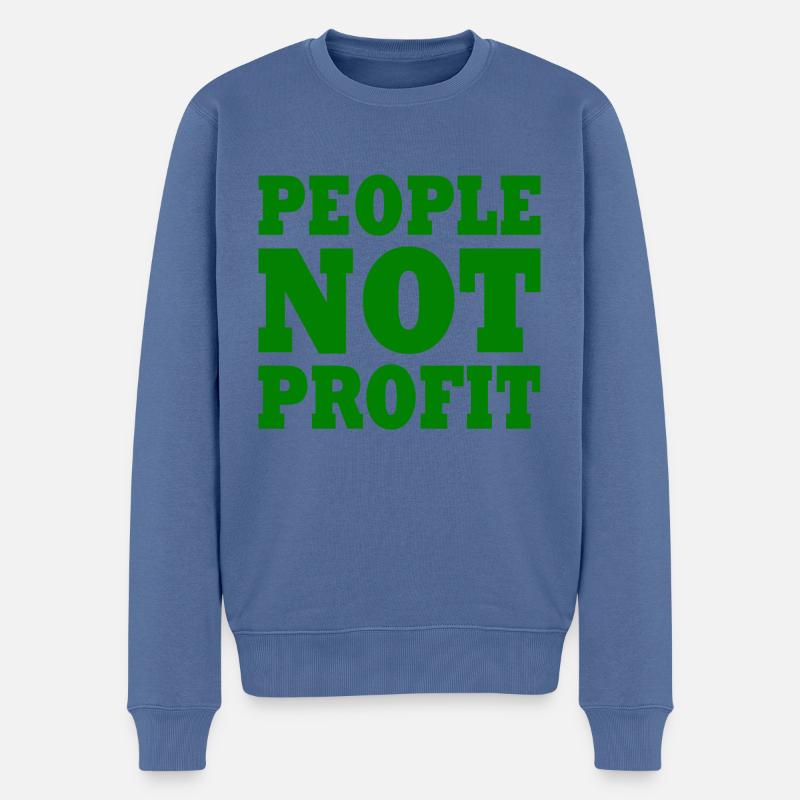 People not profit - Männer Premium Bio Pullover - Taubenblau