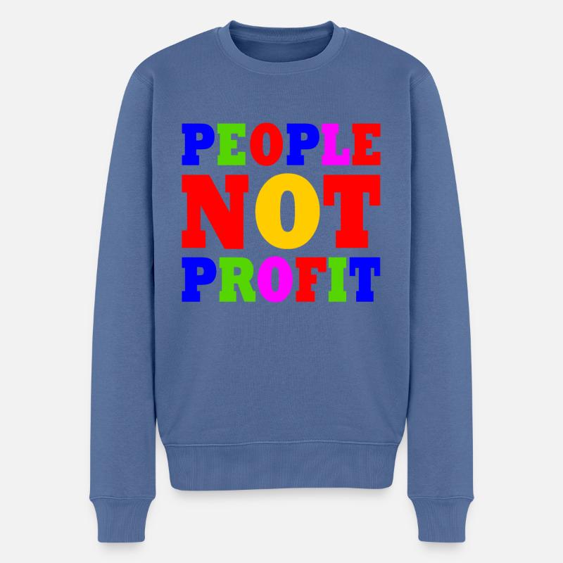 People not profit - Männer Premium Bio Pullover - Taubenblau