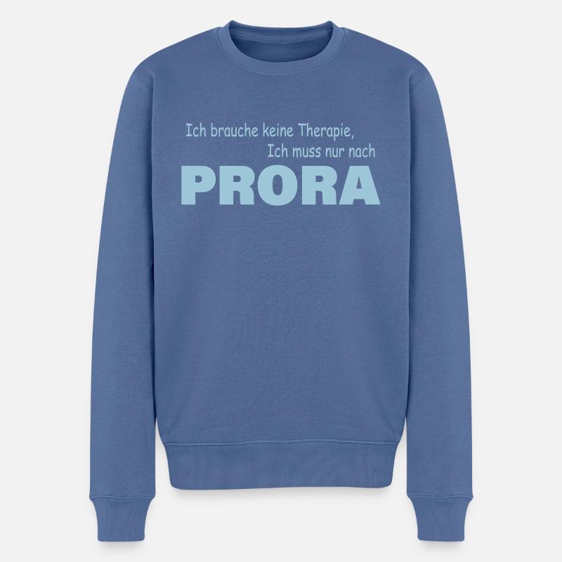 Therapie PRORA - Männer Premium Bio Pullover - Taubenblau