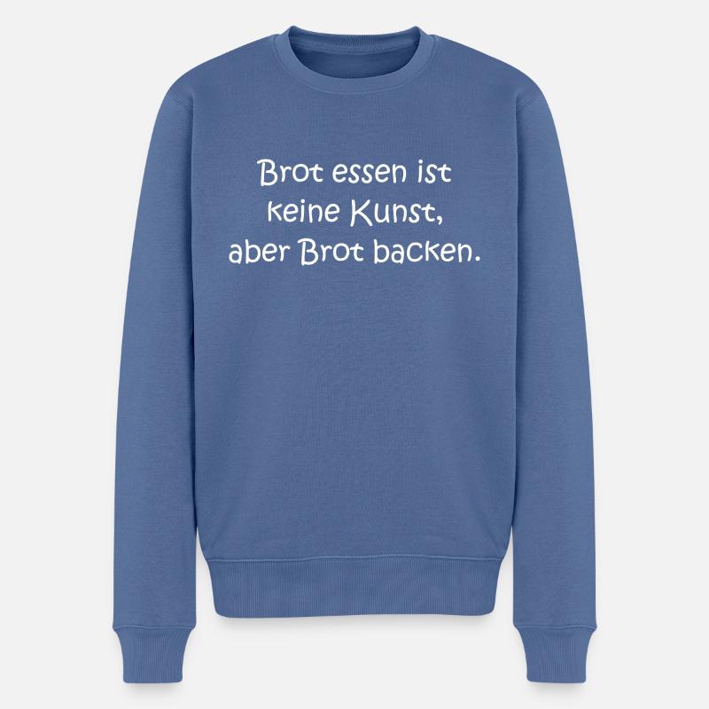 Faire cuire et manger du pain - Pull Premium bio Homme - bleu pigeon