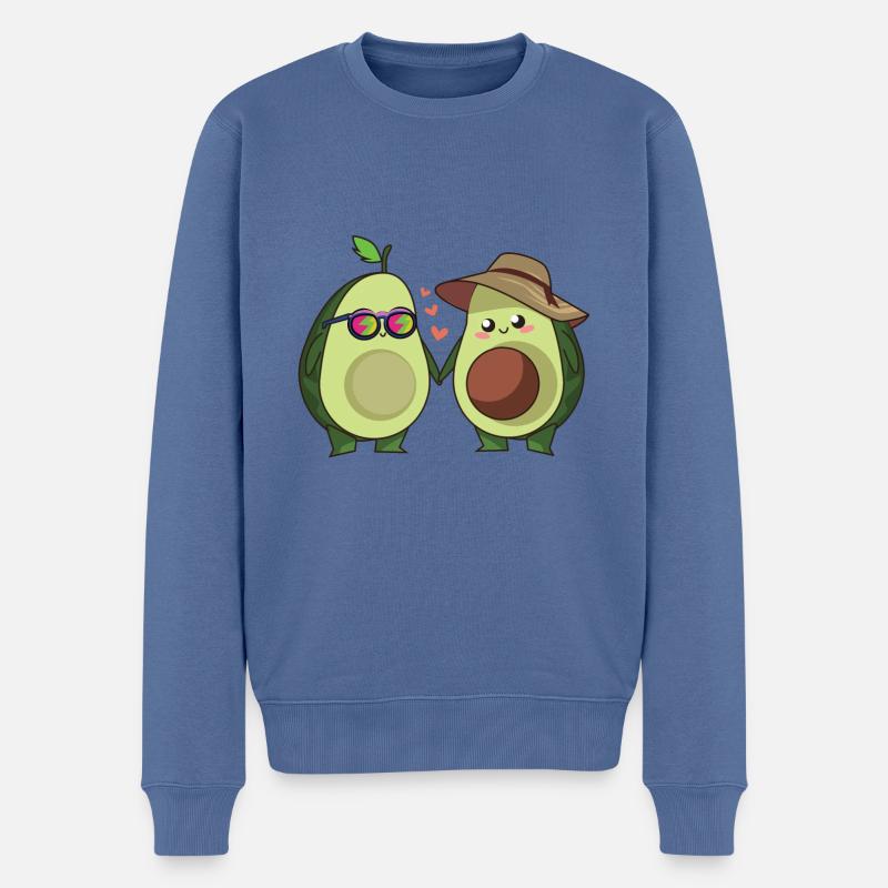 avocado paar - Männer Premium Bio Pullover - Taubenblau