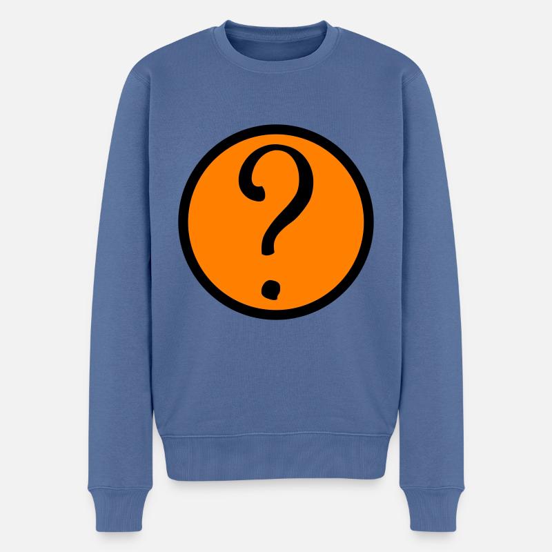fragezeichen symbol - Männer Premium Bio Pullover - Taubenblau
