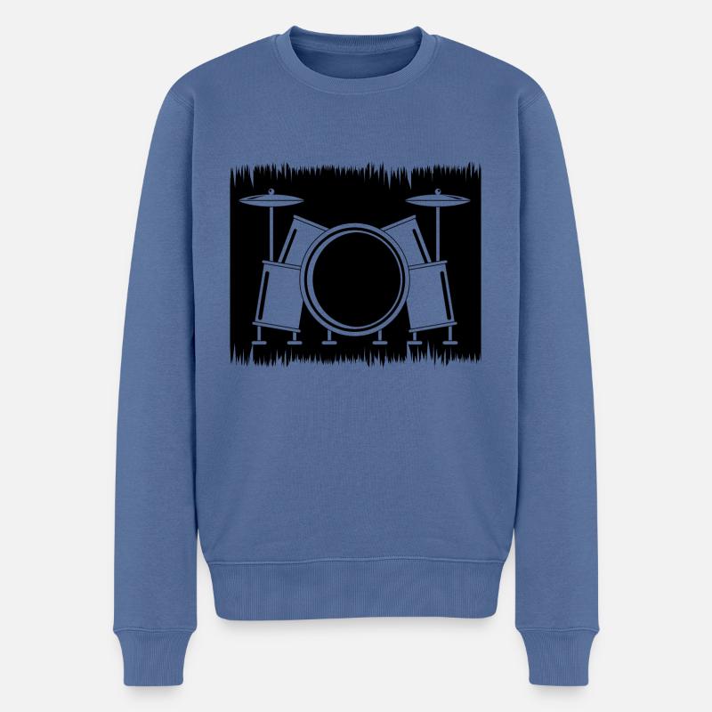 Schlagzeug Schlagzeuger Geschenke - Männer Premium Bio Pullover - Taubenblau