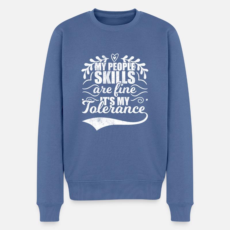 Compétence sociale, tolérance, tolérance, acceptation - Pull Premium bio Homme - bleu pigeon