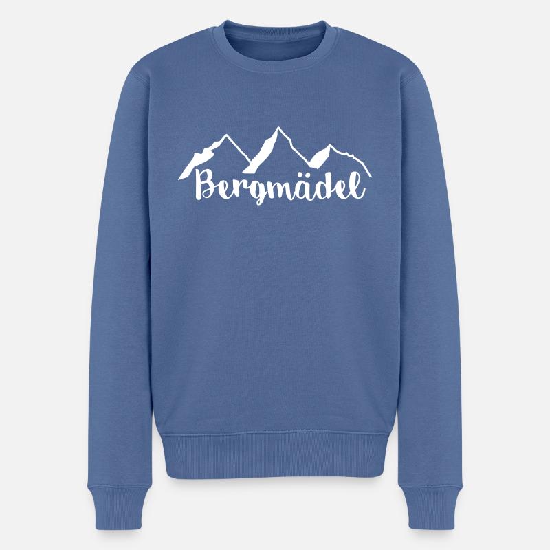 Bergmädel - Männer Premium Bio Pullover - Taubenblau